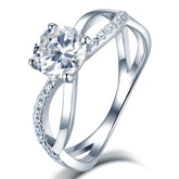 Interwoven Modern Split Shank 1.0 Carat Moissanite Engagement Ring